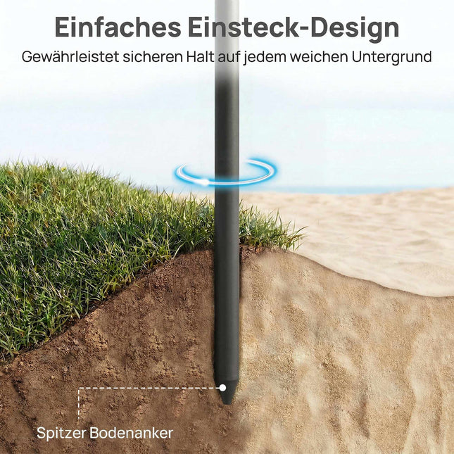 Strandschirm Ø150 cm, Neigungsverstellbar, Sandschnecke, Beige