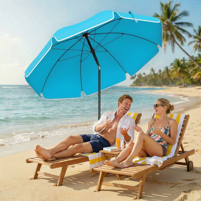 Strandschirm, 150cm, verstellbare Neigung, Sandanker, Blau