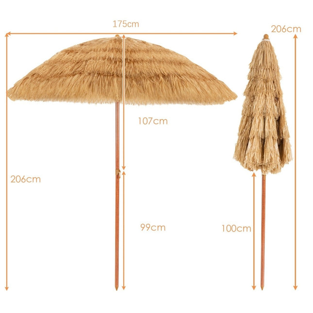 Sonnenschirm 175 cm, neigbar, weiß/beige