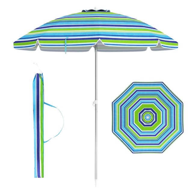 Sonnenschirm 198cm, kippbar, Sandanker, Tragetasche