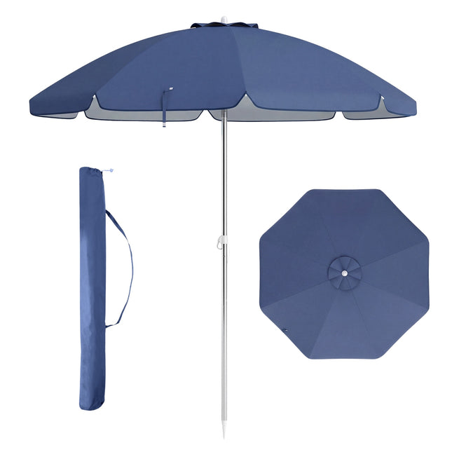 Sonnenschirm 198 cm, knickbar, mit Sandanker und Tragetasche