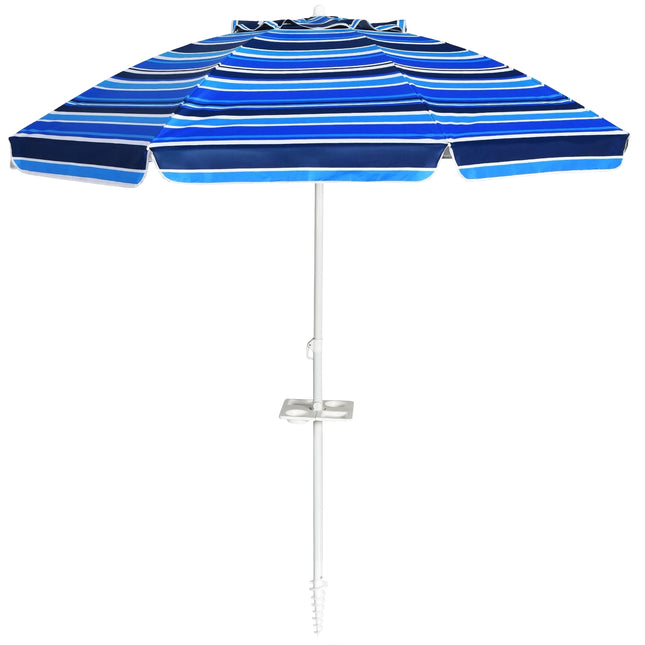 Strandschirm 2,2 m UPF50+ Tragbarer Sonnenschutz Dunkelblau