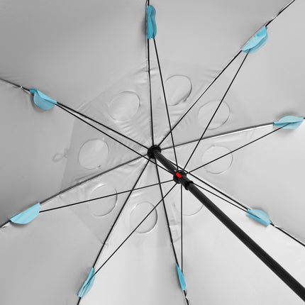 Parasol de plage pare-vent 2 en 1 XXL 240 cm Bleu