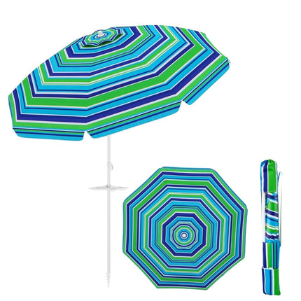 Parasol de plage avec porte-gobelet, 200 cm, inclinable