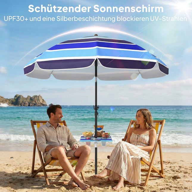 Sonnenschirm mit Tisch, UV30+, Neigung verstellbar