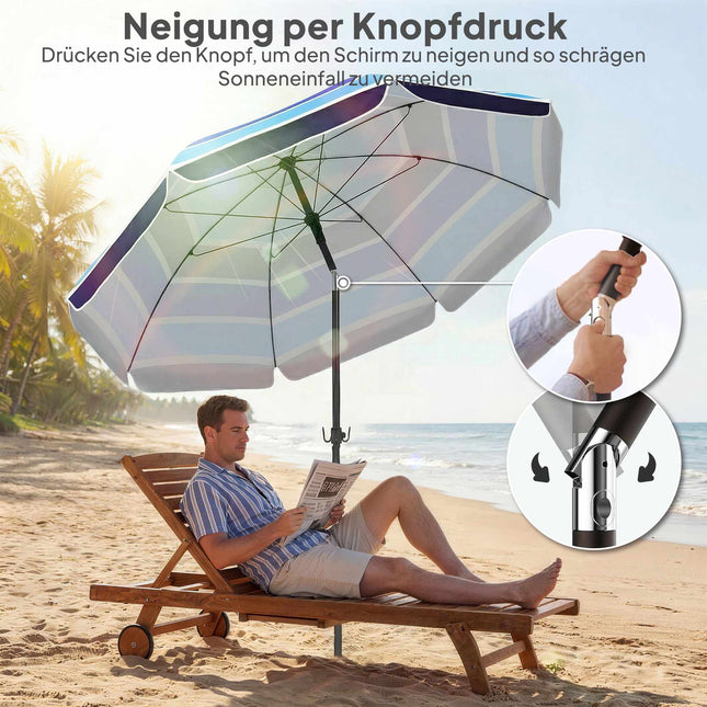 Sonnenschirm mit Tisch, UV30+, Neigung verstellbar