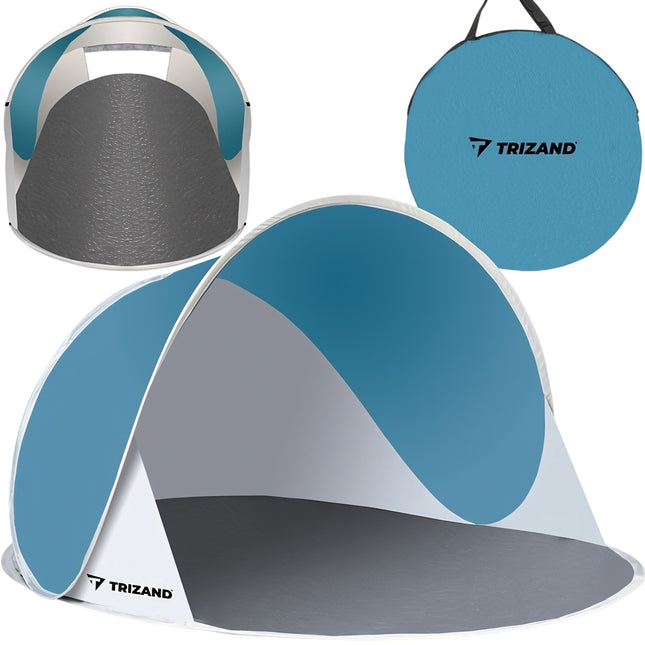 Tente de plage 145x100x70cm - turquoise - gris