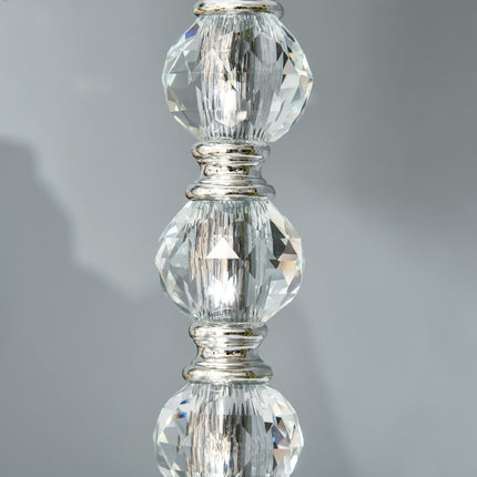 Kristall-Tischlampe mit USB, Touch-Sensor, E27, Weiß/Silber
