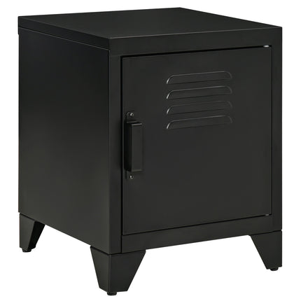 Table de chevet Table de chevet Chambre Table d'appoint avec étagère réglable Porte Table de chevet Métal Noir 50 x 40 x 47,5 cm
