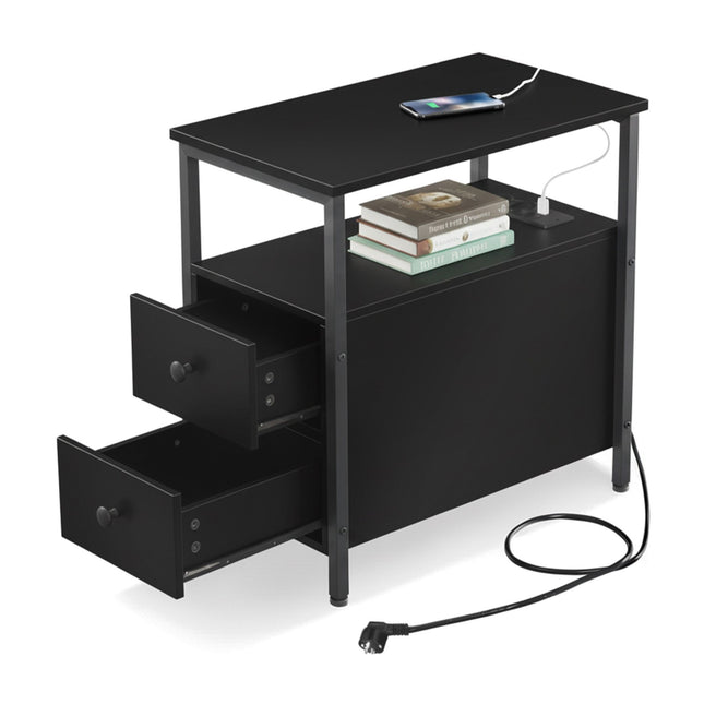 Table de chevet avec ports USB et prises électriques