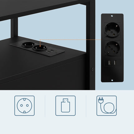 Table de chevet avec ports USB et prises électriques