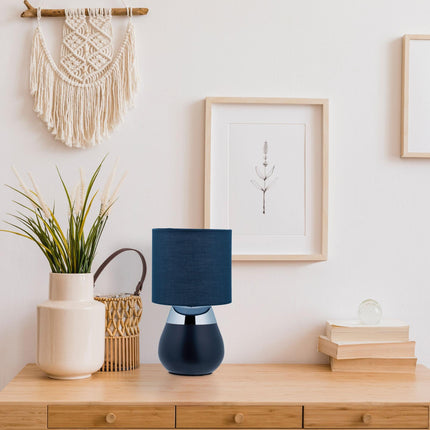 Lampe de chevet avec fonction tactile bleu foncé
