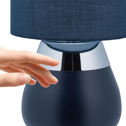 Lampe de chevet avec fonction tactile bleu foncé