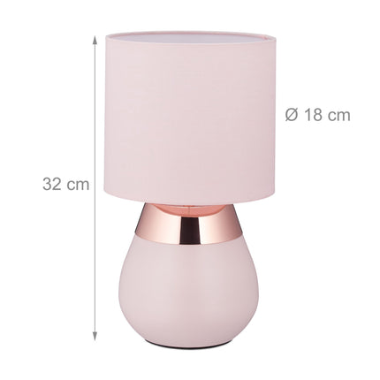 Nachttischlampe mit Touchfunktion rosa