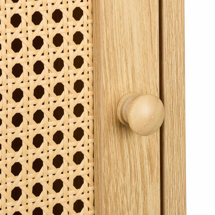 Table de chevet style rotin
