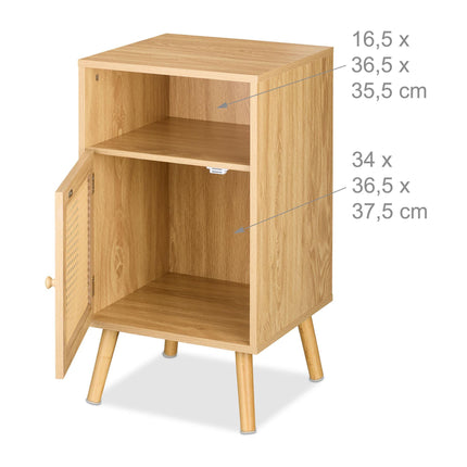 Table de chevet style rotin