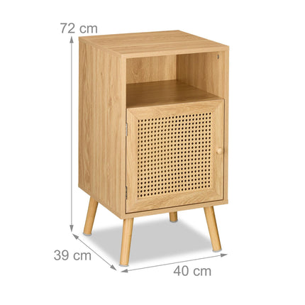 Table de chevet style rotin