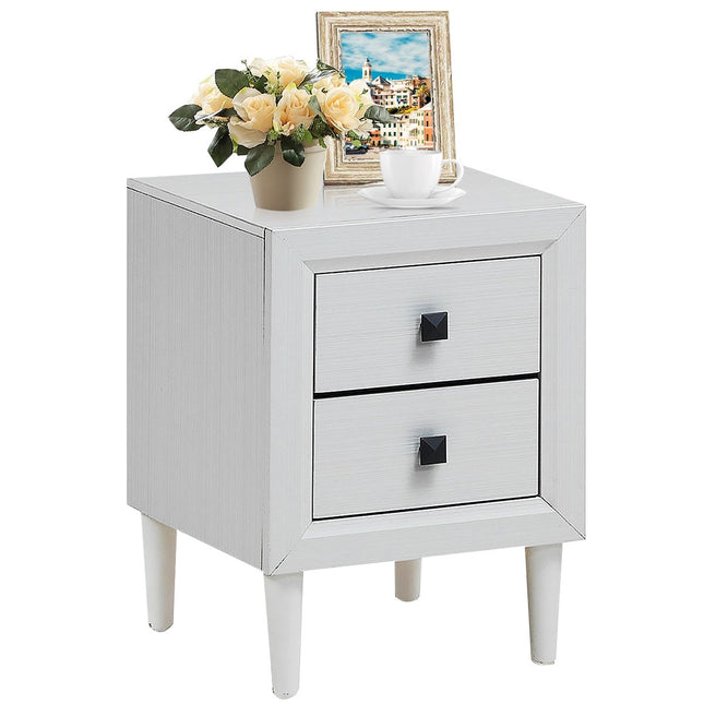 Tables de chevet table d'appoint en bois avec 2 tiroirs table basse table de canapé moderne blanc