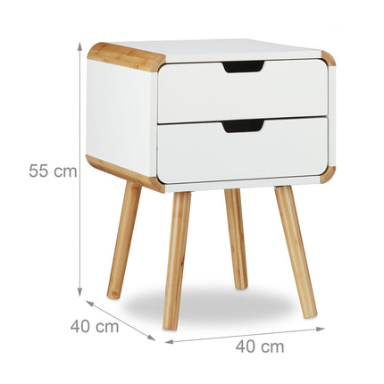 Table de chevet avec 2 tiroirs