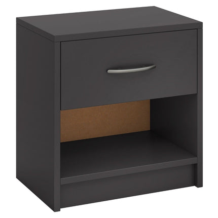 Nachttisch mit Schublade Kleiner Beistelltisch mit offenem Fach 38,5 x 28 x 40,5 cm Grau