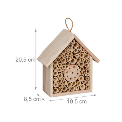 Bienenhotel aus unbehandeltem Holz