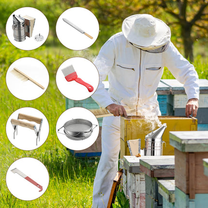 Imker-Starterset mit Smoker – 7-teiliges rostfreies Set