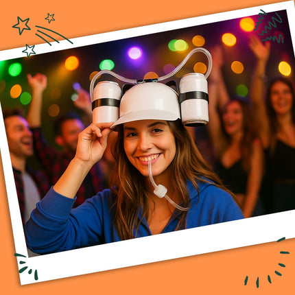 Chapeau pour boire de la bière - Accessoire de fête mains libres