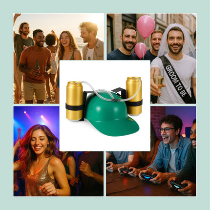 Chapeau pour boire de la bière - Accessoire de fête mains libres