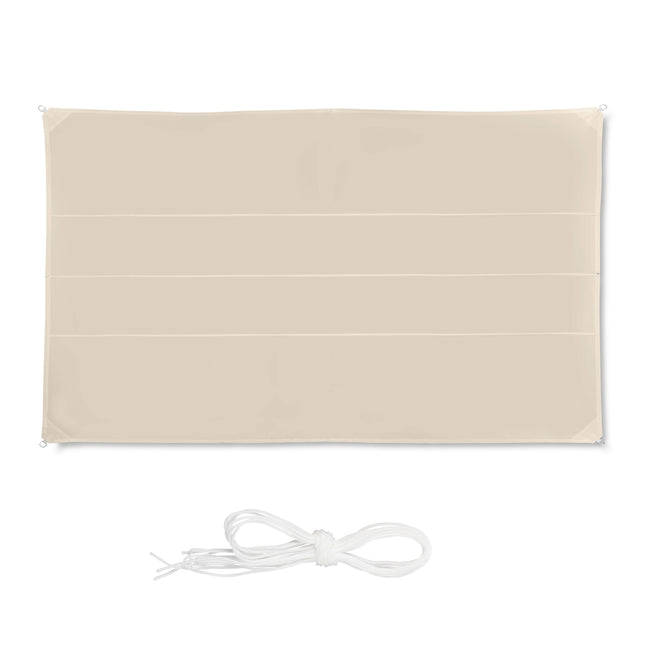 Voile d'ombrage rectangulaire beige - Protection UV, usage extérieur