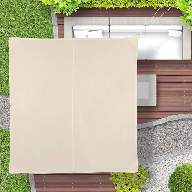 Voile d'ombrage carrée beige anti-UV pour terrasse