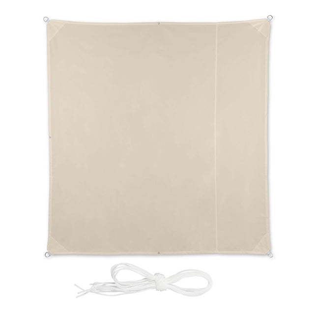 Voile d'ombrage carrée beige anti-UV pour terrasse