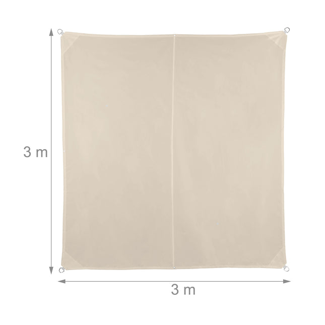 Voile d'ombrage beige anti-UV pour terrasse et balcon