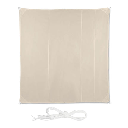 Voile d'ombrage beige anti-UV pour terrasse et balcon