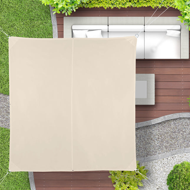 Voile d'ombrage beige anti-UV pour terrasse et balcon