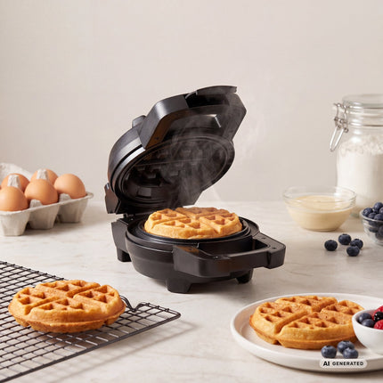 Gaufrier belge fourré 700 W avec fonction retournement, 16 cm, antiadhésif