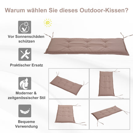 Beiges Bankauflagen-Set aus Polyester, weich gepolstert, 120x54x5cm