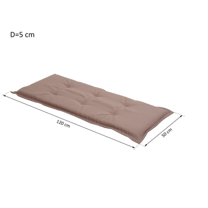 Beiges Bankauflagen-Set aus Polyester, weich gepolstert, 120x54x5cm