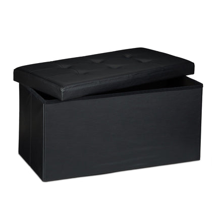 Banc avec espace de rangement en cuir artificiel