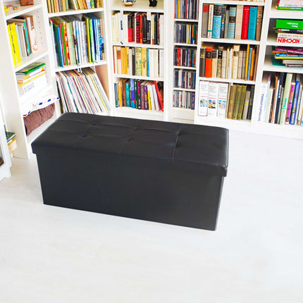 Banc avec espace de rangement en cuir artificiel