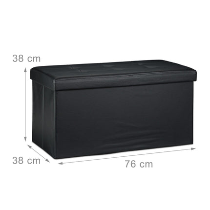 Banc avec espace de rangement en cuir artificiel
