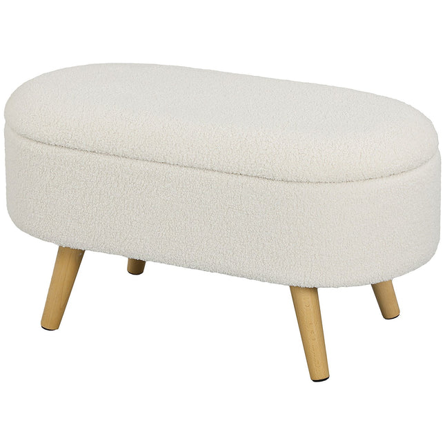 Aufbewahrungsbank mit Deckel, Polsterung Teddy-Samt, 82x41x45 cm