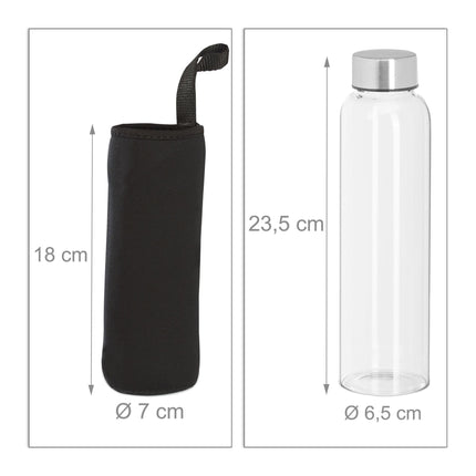 Getränkeflasche Glas 500 ml 6er Set