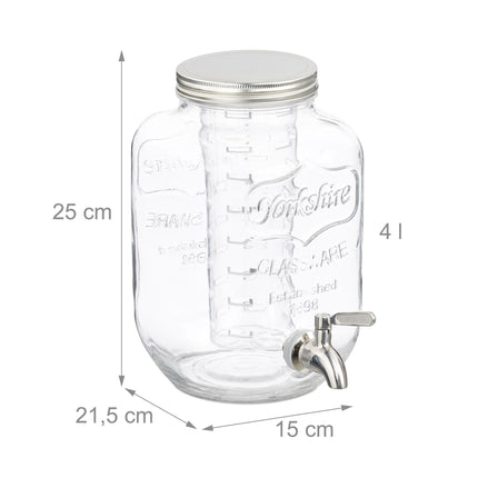 Distributeur de boissons avec insert à fruits 4 L