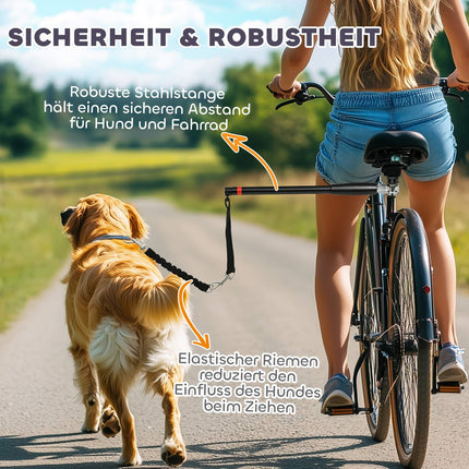 Laisse de vélo pour chiens Laisse de vélo pour chien Installation et démontage faciles Laisse pour chien pour vélo, cyclisme, entraînement, jogging, noir