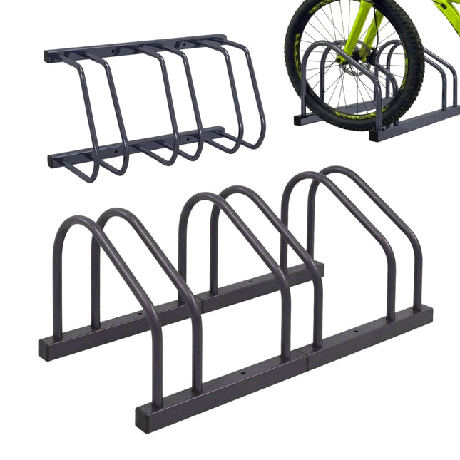 Porte-vélos, fixation au sol ou murale, compatible avec des pneus jusqu'à 65 mm