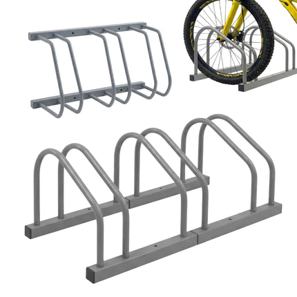 Porte-vélos, fixation au sol ou murale, acier, jusqu'à 65 mm