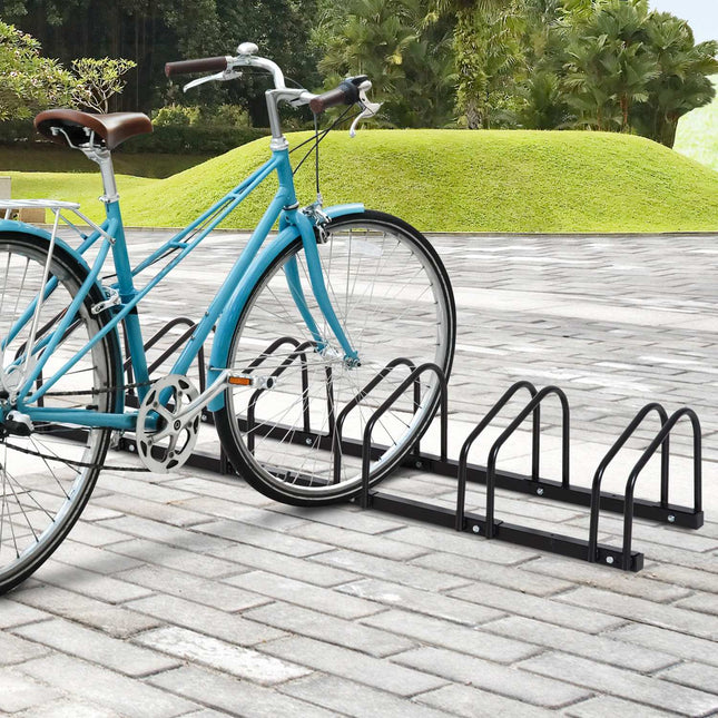 Fahrradständer für 6 Fahrräder, Wand-/Bodenmontage, Stahl, schwarz