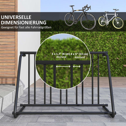 Support À Vélo, Support Multiple, Résistant Aux Intempéries, Jusqu'À 3 Vélos, Acier, Noir, 114X58X75Cm