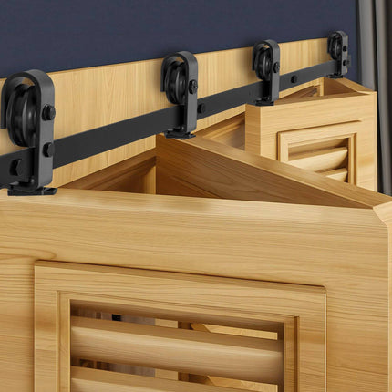 Bifold Sliding Barn Door Track Kit, 64 In, For 4 Doors