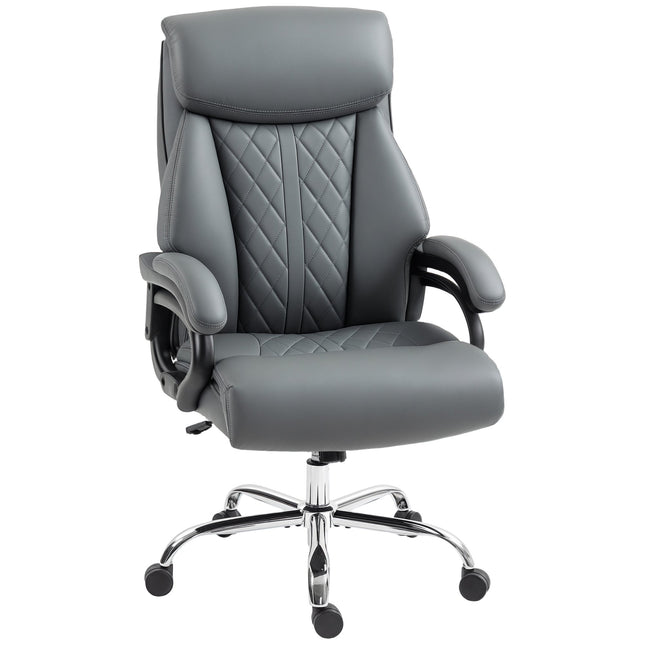 Bürostuhl, groß und breit, PU-Leder, 150 kg, Anthrazit